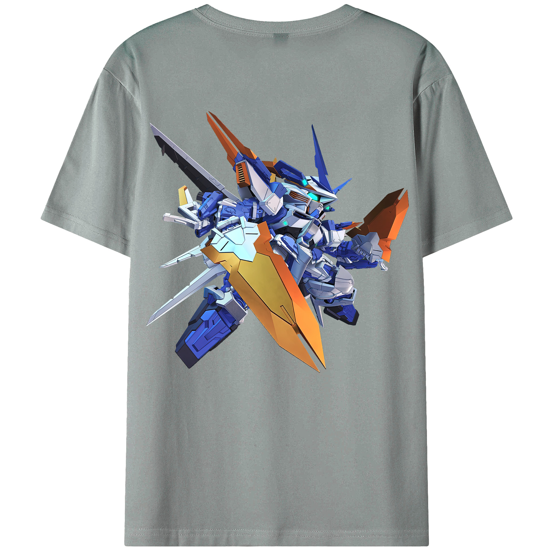 （画像用） 機動戦士ガンダム Mobile Suit Gundam 綿100％ メンズ半袖Tシャツ（バックプリント） 通気性